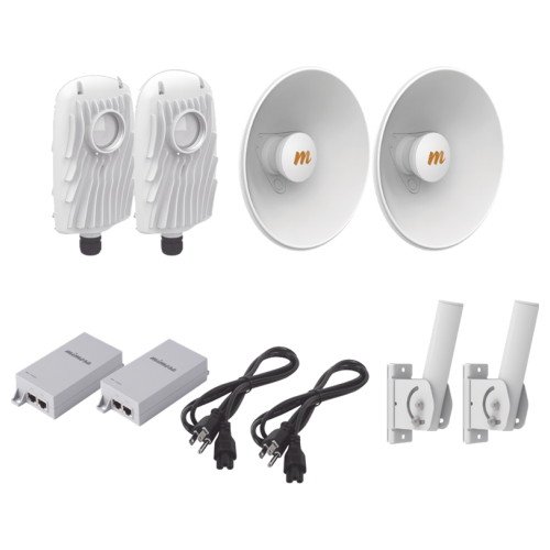 Kit de 2 radios B5X con antenasTXPD34B5X de 34 dBi rango de frecuencia extendida 4.9 a 6.4 GHz incluye inyector POE cable de alimentación y para alineación distancia de hasta 40 km B5XTXPD34KIT - Código: B5XTXPD34KIT | Compra en Guadalajara